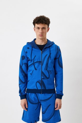 Sudadera con capucha - Negro y azul