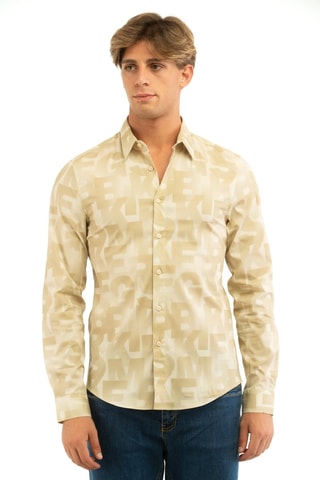 Camisa - Beige y verde