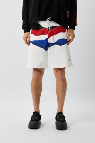Bermudas - Blanco, negro y rojo