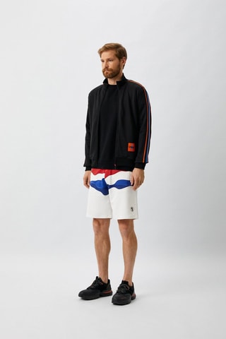 Bermudas - Blanco, negro y rojo