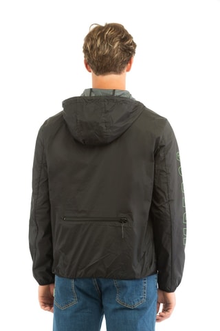 Chaqueta con capucha - Blanco, negro y verde