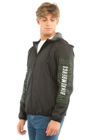 Chaqueta con capucha - Blanco, negro y verde