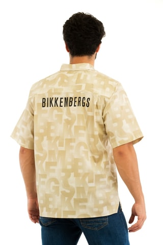 Camisa - Negro, beige y verde