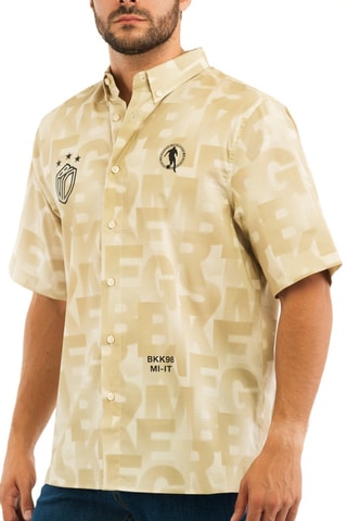 Camisa - Negro, beige y verde