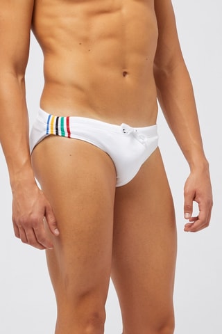 Bañador estilo slip - Blanco, rojo y verde