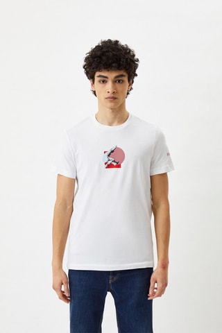 Camiseta slim fit - Blanco, rojo y azul