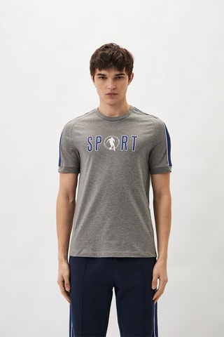 Camiseta - Blanco, azul y gris