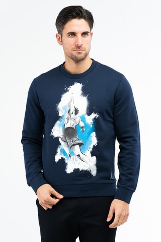 Sudadera - Blanco, negro y azul