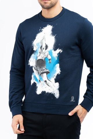 Sudadera - Blanco, negro y azul