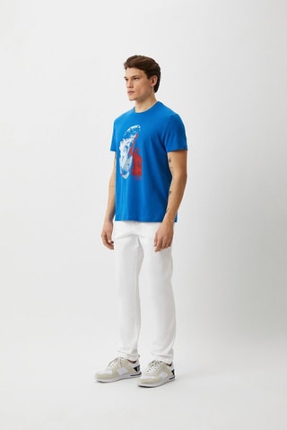 Camiseta slim fit - Blanco, rojo y azul