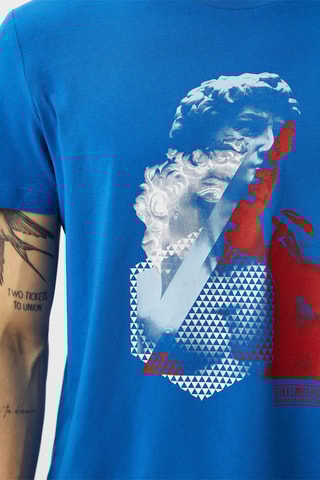 Camiseta slim fit - Blanco, rojo y azul