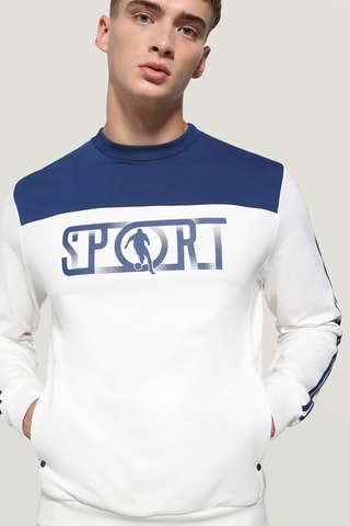 Sudadera - Blanco y azul