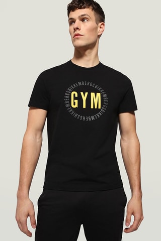 Camiseta slim fit - Blanco, negro y amarillo