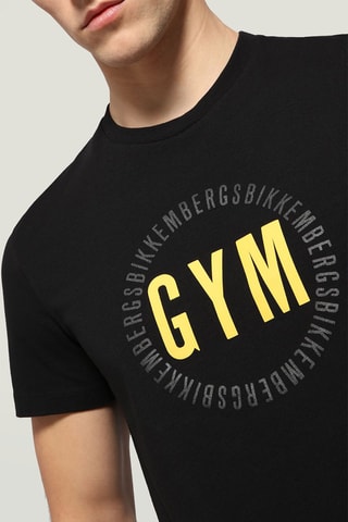 Camiseta slim fit - Blanco, negro y amarillo