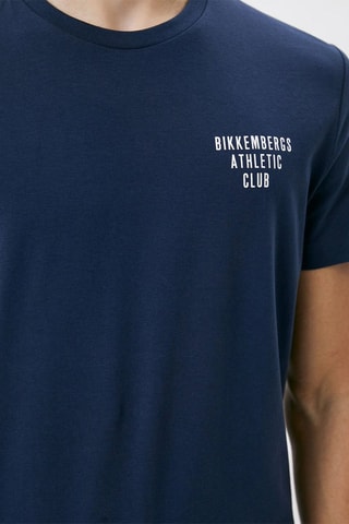 Camiseta slim fit - Blanco, azul y marrón