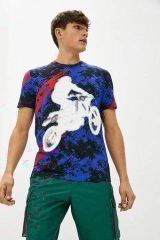Camiseta - Negro, azul y rojo