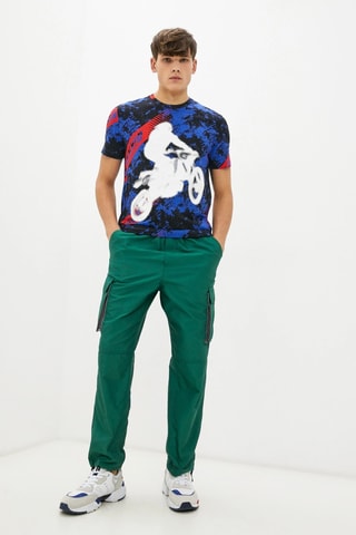 Camiseta - Negro, azul y rojo