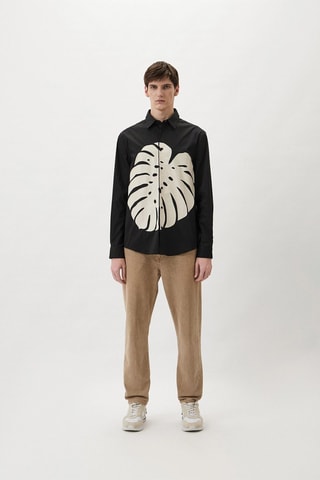 Camisa regular fit - Blanco y negro