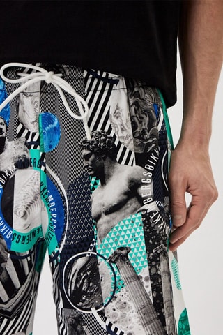 Bermudas - Blanco, negro y azul