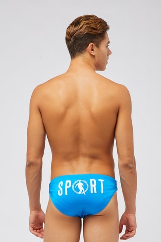 Bañador estilo slip - Blanco, azul y amarillo