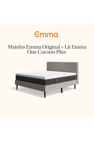 Ensemble lit One Cocoon Plus avec tête de lit + Matelas Original - Gris