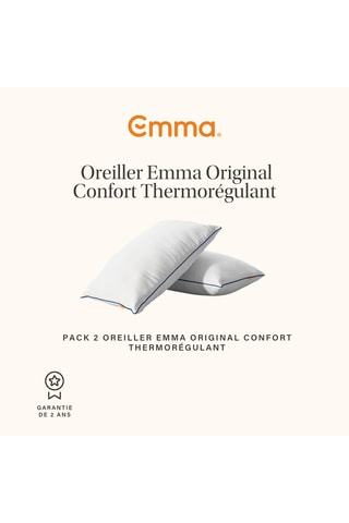 Matelas Original Lite, lit One Cocoon Lite et 2 oreillers Original Confort Thermorégulant Emma