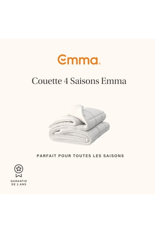 Ensemble matelas Emma Original + 2 oreillers Emma Original Adapt Thermorégulant + lit Emma One Cocoon Plus avec tête de lit + protège-matelas Imperméable Emma + couette 4 Saisons Emma