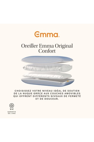 2 oreillers Emma Original Confort Elite - Blanc
