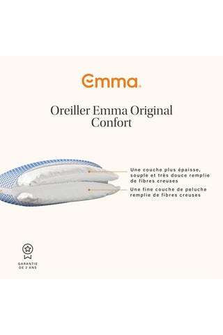 2 oreillers Emma Original Confort Elite - Blanc