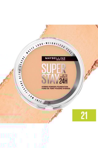 Base de maquillaje vegana polvos waterproof híbrida 24 h Superstay - N.° 21 - 9 g