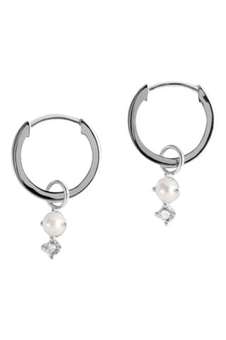 Orecchini a cerchio - Argento e perle coltivate d’acqua dolce
