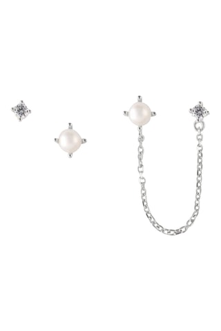 Brincos - Prata e pérolas de cultura de água doce