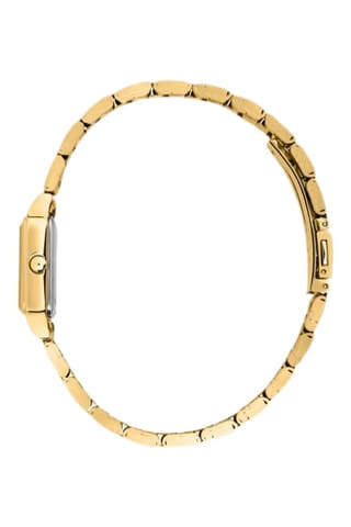 Orologio al quarzo in acciaio - Dorato e arancione