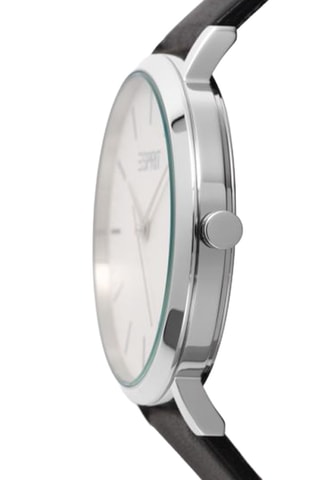 Orologio al quarzo in pelle - Nero e argentato