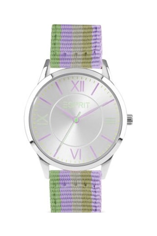 Orologio al quarzo in nylon - Viola e verde chiaro