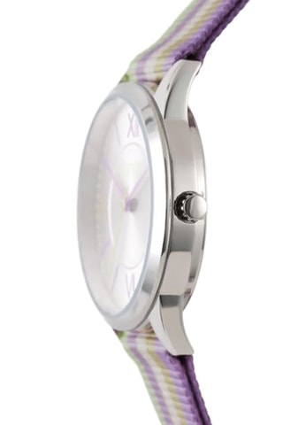 Orologio al quarzo in nylon - Viola e verde chiaro