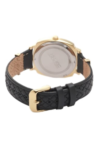 Orologio al quarzo in pelle - Nero e dorato