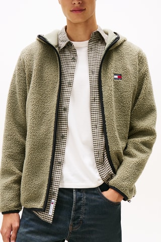 Veste de survêtement regular à capuche - Vert olive