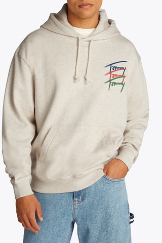 Sweat à capuche relaxed - Beige chiné