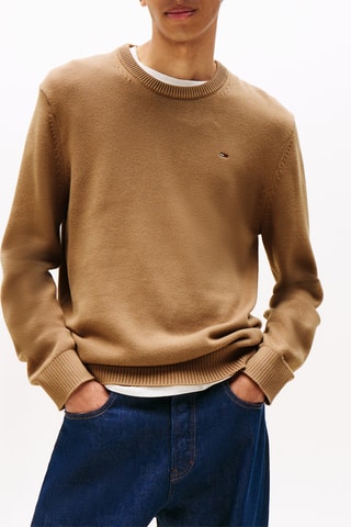 Pull slim en coton biologique - Marron clair