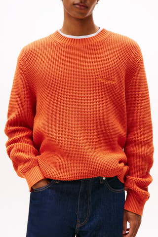 Pull regular en coton biologique - Orange