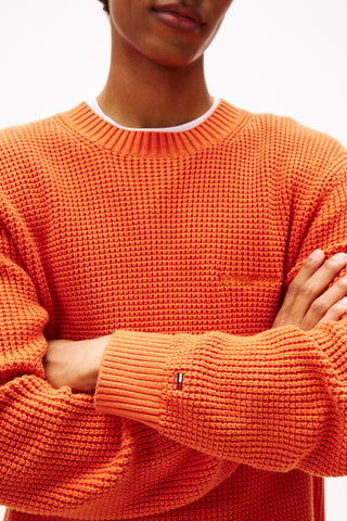 Pull regular en coton biologique - Orange