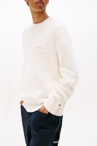 Pull regular en coton biologique - Ecru