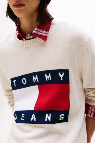 Pull regular en coton biologique - Ecru