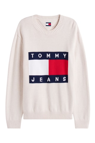 Pull regular en coton biologique - Ecru