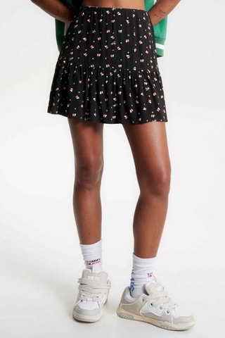 Jupe patineuse taille haute - Noir