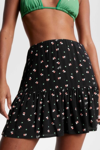 Jupe patineuse taille haute - Noir