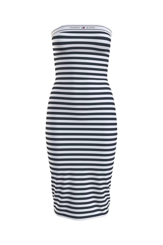 Robe bustier - Blanc et bleu marine