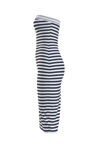 Robe bustier - Blanc et bleu marine