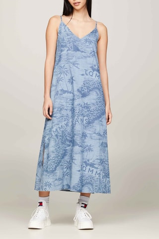 Robe trapèze en jean en coton biologique - Bleu cobalt